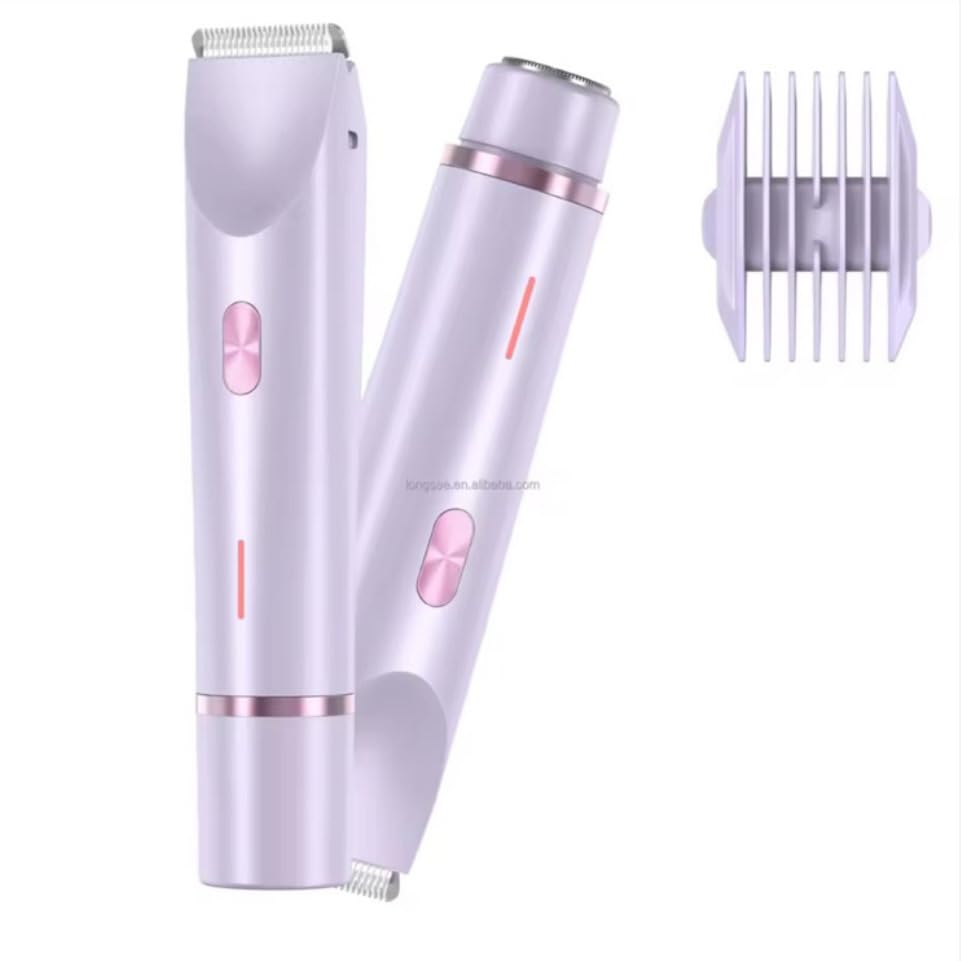 CasaCare Electric Bikini Trimmer for Women, USB Rechargeable Electric Shaver for Bikini Line, Legs, Underarms – Portable Waterproof Lady Grooming Razor (Purple)