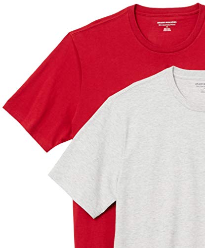 Amazon Essentials Men's Slim-Fit Short-Sleeve Crewneck T-Shirt, Pack of 2, Aqua Blue/White Stripe, X-Large