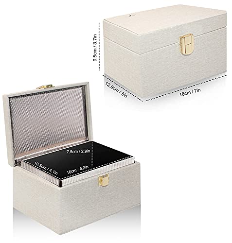 JXE JXO Faraday Box for Car Keys, RFID Key Fob Protector, Car Key Signal Blocker, RFID Signal Blocking Case Shielding Pouch PU Leather Car Key Wallet Case (Beige)