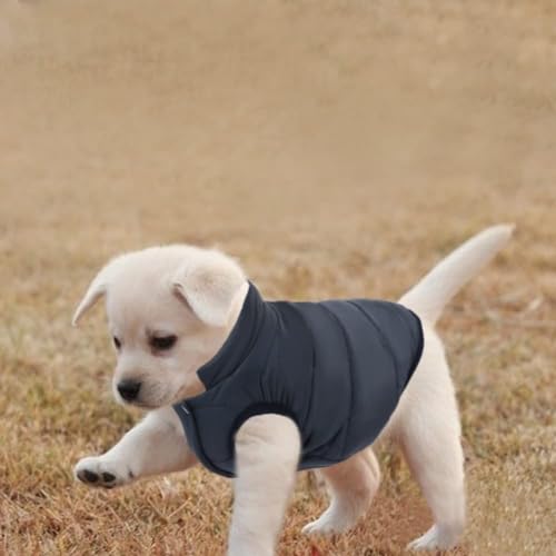 ASENKU Windproof Dog Winter Coat Waterproof Dog Jacket Warm Dog Vest Cold Weather Pet Apparel with 2 Layers Fleece Lined for Small Medium Large Dogs (Red&Navy, XXL)