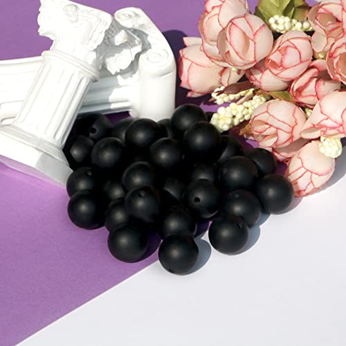 100PCS Silicone Beads 15mm for Keychain Making White Silicone Beads Bulk Making Bracelet and Necklace(White)…