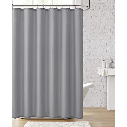 Clorox Treated Polyester Fabric Shower Curtain 70"x72" Light Grey with Weighted Magnetic Hem, Machine Washable