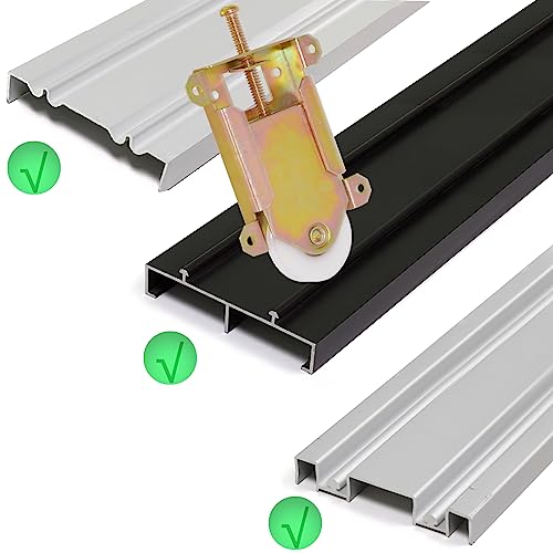 Sliding Mirror Closet Door Rollers Replacement Hardware Fits Contractors Part #W8020C or Hard 1775 Wardrobe Doors Wheels, 1-1/2" Durable POM Concaved Ball Bearing Wheel, 2 Pack