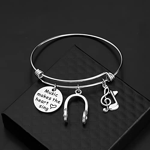 Gzrlyf Musician Bracelet Music Lover Bracelet Music Teacher Gift Music Makes The Heart Sing Bracelet Music Gift Band Director Gift Choir Director Bracelet (musician bracelet)