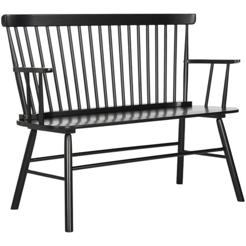 SAFAVIEH American Homes Collection Addison Spindle Back Settee, 0, Black