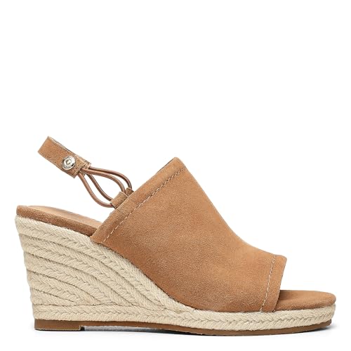 NYDJ Women's CAI Espadrille Wedge Sandal, Suede Blue Bell, 10