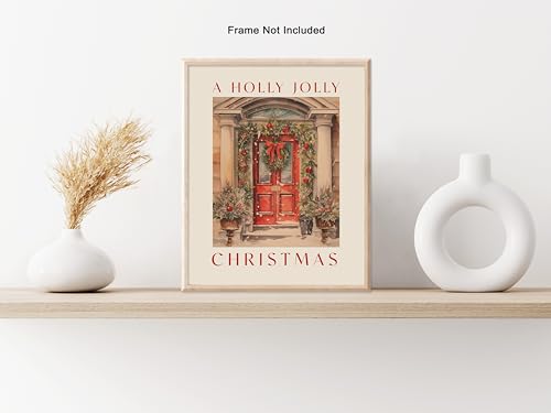 Poster Master Merry Christmas Poster - Christmas Tree Print - Christmas Art - Holiday Art - Winter Art - Gift for Men & Women - Great Decor for Dorm, Bedroom or Living Room, 24x32 Unframed Wall Art