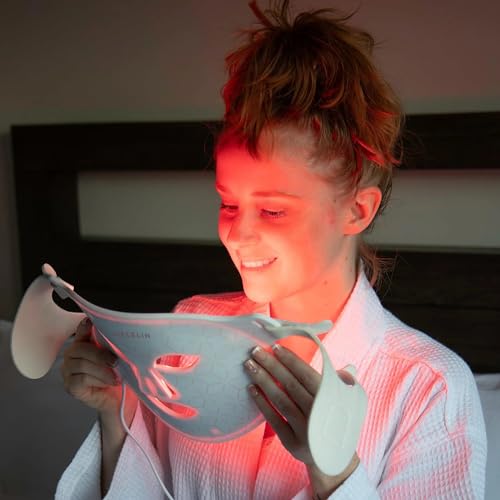 MEGELIN Led Red Light Therapy Face & Neck Mask, 7 Colors Led Light Therapy Facial Mask, Infrared Red Light Therapy Mask, Infrared Light Skin Rejuvenation(Black)
