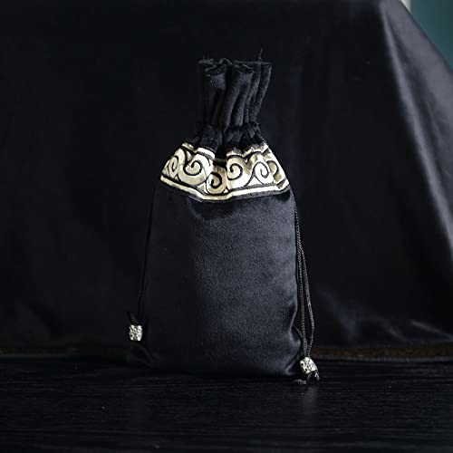 ARTABLE Tarot Cards Table Cloth Altar Tablecloth Velvet Square Divination Wicca Tapestry Small Tablecloth with Tarot Pouch 25.6 x 25.6 Inch (Black)