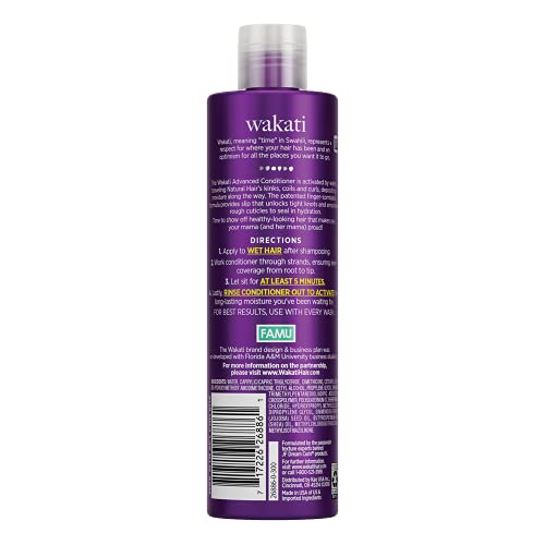 Wakati Water-Activated Detangling Conditioner, Natural Hair Moisturizer, Long Lasting Frizz Control, Experience Finger-Comb Detangle, Sulfate Free, Paraben Free, 8 Oz