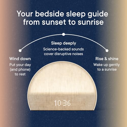 Hatch Restore 2 Sunrise Alarm Clock, Sound Machine, Smart Light (Latte) ć¼ Your Smart Sleep Clock, White Noise, Customizable Sleep Routines for Adults, Unwind Gently, Dimmable Clock, Wake Up Energized