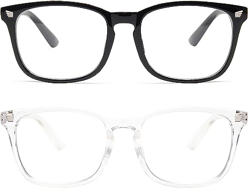 livho 3 Pack Blue Light Blocking Glasses, Computer Reading/Gaming/TV/Phones Glasses for Women Men,Anti Eyestrain & UV Glare (Light Black x3)