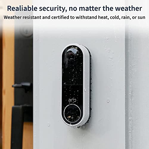 Arlo Essential Wire-Free Battery Operated Video Doorbell - HD Video, 180° View, Night Vision, 2 Way Audio, Direct to Wi-Fi No Hub Needed, Black - AVD2001B (Renewed)