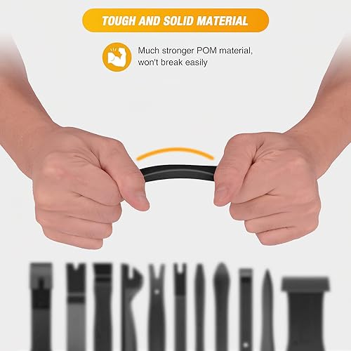 GOOACC 40Pcs Trim Removal Tool,Auto Terminal Removal Key Tool,Auto Clip Pliers Stereo Removal Tools,Car Upholstery Repair Removal Kit,Precision Hook and Pick Set,Wiring Threader,Car Film Scrape-Black