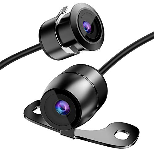 Backup Camera Flush Mount, Metal Housing 170 Degree Wide View Angle Rear/Front View Camera for Car, Clear Night Vision IP69 Waterproof Reverse Camera Kit for Vehicle SUV RV Pickup,18.5mm, 12V/24V