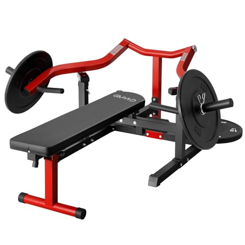 GMWD Chest Press Machine, 1250LBS Bench Press Machine with Independent Converging Arms, Adjustable Flat Incline Bench for Chest, AB Workouts, Shoulder Home Gym Equipment, Black