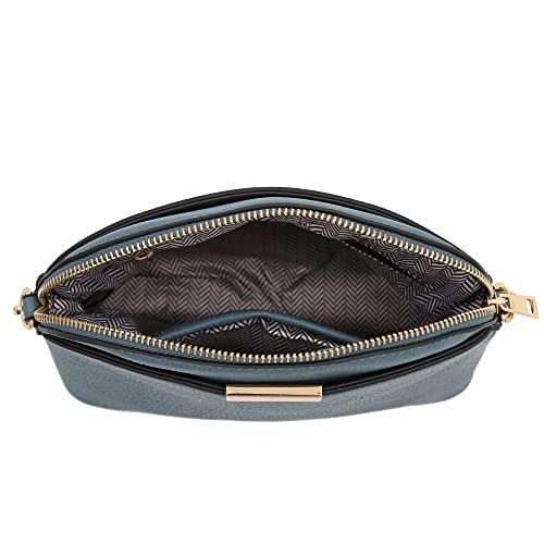 FashionPuzzle Faux Leather Solid Small Dome Crossbody bag with Chain Strap (White)