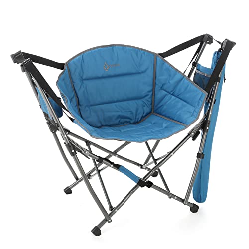 ARROWHEAD OUTDOOR Portable Folding Swinging Hammock Camping Chair, Removable Canopy, Perfect for Stargazing, Cup Holder, Storage Pouch, Carrying Bag Included, Supports up to 300lbs, USA-Based Support