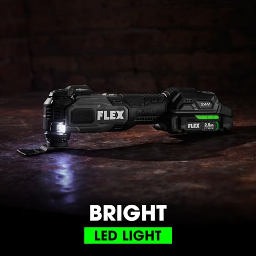 FLEX 24V Brushless Cordless Oscillating 20,000 OPM Multi-Tool Kit with 2.5Ah Lithium Battery and 160W Fast Charger - FX4111-1A