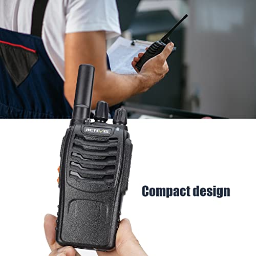 Retevis H-777 Walkie Talkies with Shoulder Mic,2 Way Radios Long Range,License-Free,LED Flashlight,Portable,Shock Resistant,for Family Outdoor Small Commercial (4 Pack)