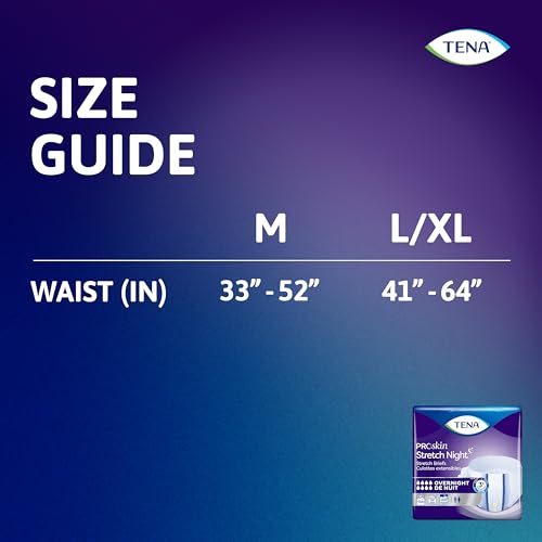 TENA ProSkin Overnight Protection Adult Incontinence Brief, Stretch, Disposable, Medium, 48count (4 Packs of 12), Packaging May Vary