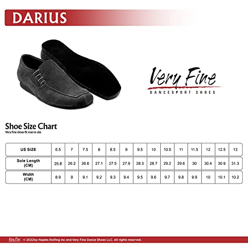 Very Fine Mens Darius Black Suede Ballroom Waltz Latin Salsa Rhythm Slipon Dance Shoe M 6.5