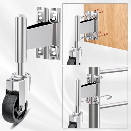 WOOSKY Spring Loaded Tube Gate Casters 4” Heavy Duty Gate Caster Wheels with Hardware for Tube Gates, Metal Gates, Wooden Gates, Fence Gates, Swing Gates, 330 Lbs Load Capacity