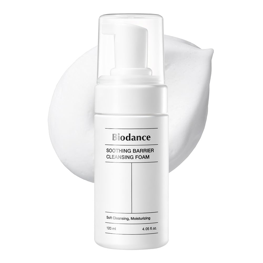 BIODANCE Soothing Barrier Cleansing Foam, Micro Bubble Foam, Gentle & Mild Facial Cleanser, Korean Skin Care | 4.06 fl.oz, 120ml