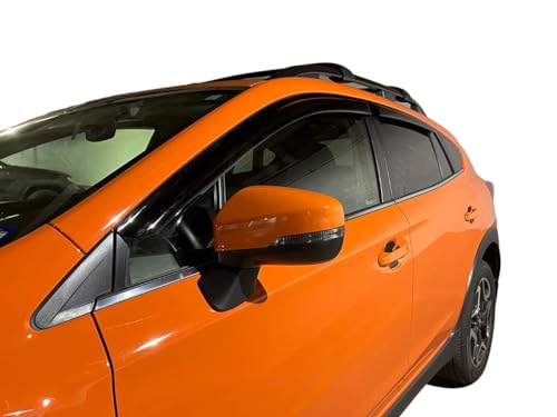 2018-2023 Tape-On Side Window Deflector Visors for Subaru Crosstrek & for Subaru Impreza Hatchback 2017-2023 Smoke Tinted Rain Guards