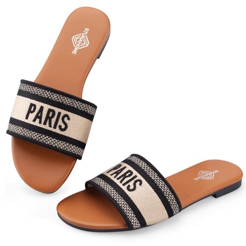 STUNAHOME Summer Flat Sandals for Women Fashion slide Sandals Womens