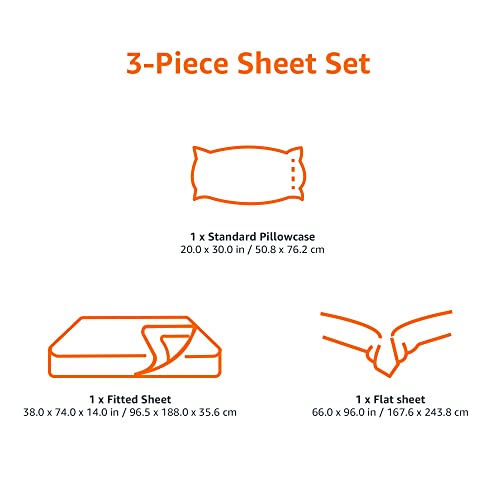 Amazon Basics 4 Piece Bed Sheet Set, 100% Cotton Jersey, Includes Super Soft, Flat and Fitted Sheets, Pillowcase, Full, Blush, Solid