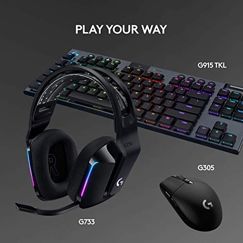 Logitech G733 Lightspeed Wireless Gaming Headset, LightSync RGB with Signature Series Gift Bundle