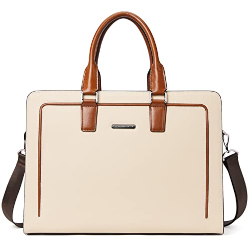 BOSTANTEN Women Genuine Leather Briefcase Tote Business Vintage Handbag 15.6" Laptop Shoulder Bag
