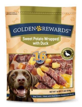 Golden Rewards Sweet Potato Wrapped with Duck Dog Treats, 32 oz