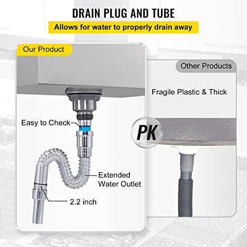 Happybuy Drop in Ice Chest 18L x 12W x 14.5H Inch Stainless Steel Ice Cooler with Sliding Cover Drop in Ice Bin Included Drain-pipe and Drain Plug for Cold Wine Beer