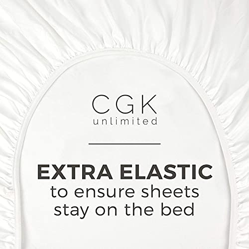 Twin XL Size Fitted Bed Sheet - Hotel Luxury Single Fitted Sheet Only - Fits Mattress Up to 16 - Extra Soft, Wrinkle Free, Breathable - Bottom Fitted Sheet - Denim Blue Single Fitted Sheet Only