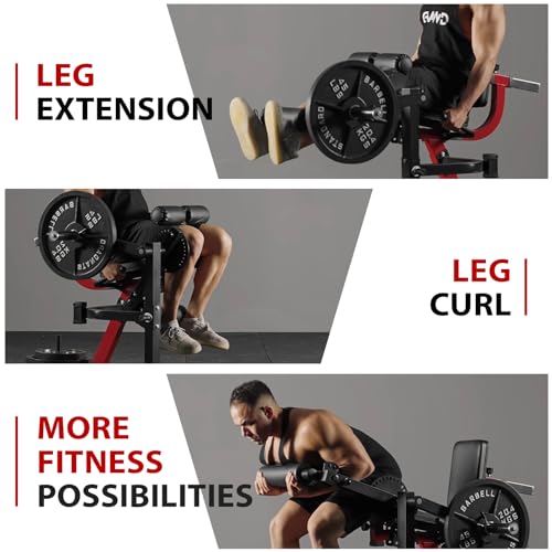 GMWD Leg Extension Machine, Leg Curl Machine, Lower Body Special Leg Machine, Adjustable Leg Exercise Bench with Plate Loaded, Leg Rotary Extension for Thigh, Home Gym Weight Machine(Black)