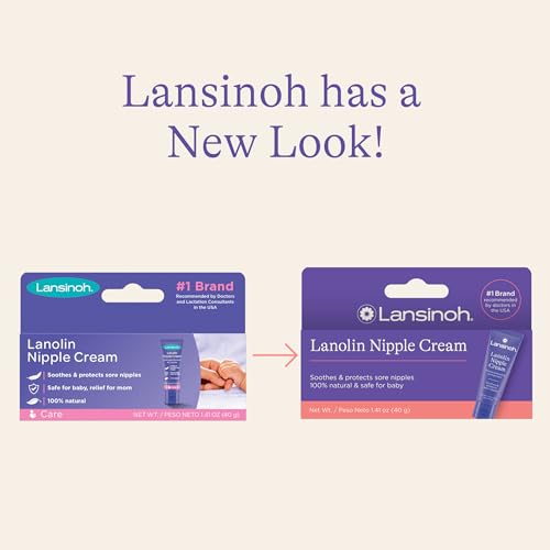 Lansinoh Lanolin Nipple Cream, Safe for Baby and Mom, Breastfeeding Essentials, 1.41 Ounces