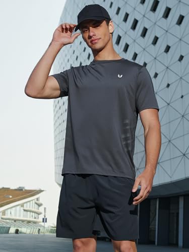 NORTHYARD Breathable 2.0™ Men's Athletic Workout T-Shirt REDOCHRE-M