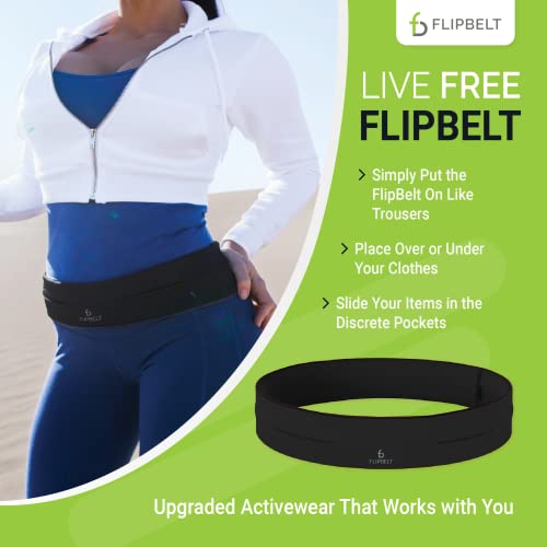 FlipBelt Reflective Running Belt Reflective Neon Yellow, Medium