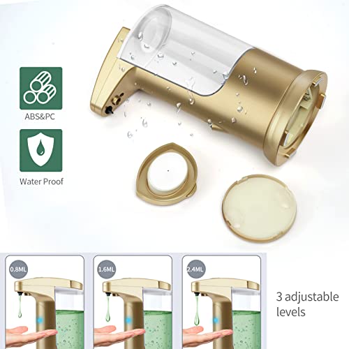 Automatic Soap Dispenser Touchless Sensor - Electric Liquid Soap Dispenser Touch Free with Adjustable Volume Switches for Kitchen Bathroom Countertop Shower Hotel