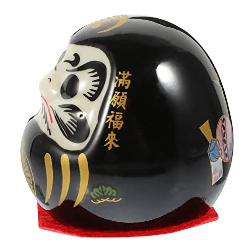 BESTOYARD Daruma Figurine Dharma Eggs Japanese Kimono Zen Statue Japanese Statues Porcelain Mini Daruma Miniature Figurines Wooden Book Shelves Mini Bookshelf Mini Doll Car Mustard Ceramics