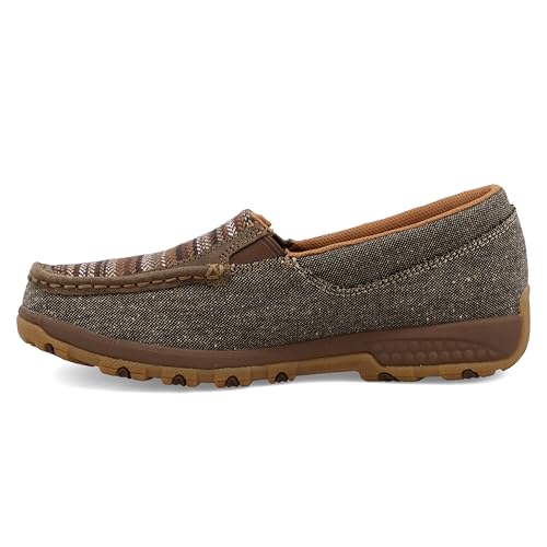 Twisted X Women's Slip-On Driving Moc, Moc Toe with CellStretch, Dust & Multi, 8.5 M