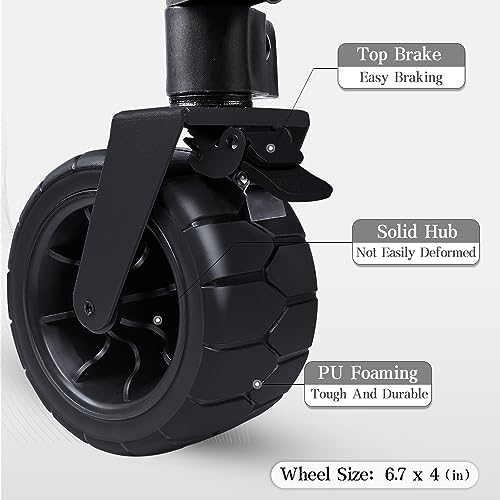 Whitsunday Collasible Wagon Cart, Large Capacity Wagon,Camping Beach Wagon Outdoor Picnic All-Terrain Wheels Heavy Duty Utility Wagon Cart for Grocery Gardening Shopping Fishing Black