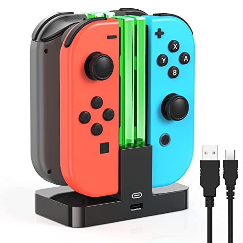 Charging Dock Replacement for Switch & Charger for Switch OLED for Joy Cons, Charging Station for Switch with a USB Type-C Charging Cord- Black