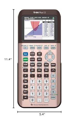 Texas Instruments TI-84 Plus CE Color Graphing Calculator, Rose Gold (Metallic)