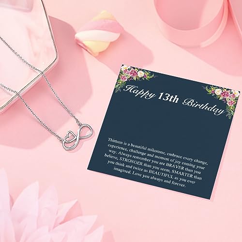 UNGENT THEM 13th Birthday Decorations for Girls Happy 13 Year Old Girl Birthday Gifts Ideas Necklace for Teen Girls