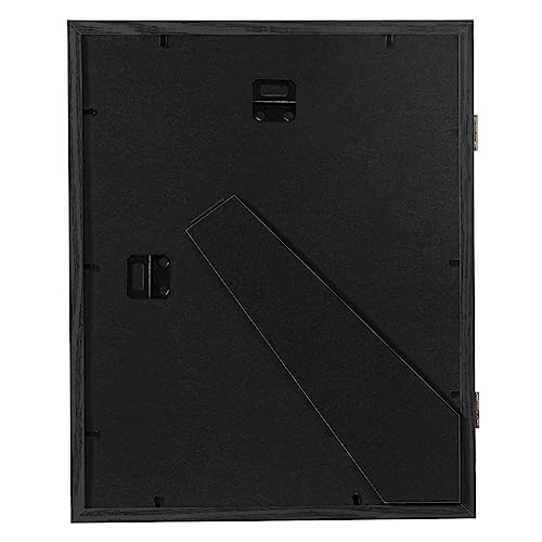 eletecpro 11x14 Kids Art Frame Front Opening with Glass Cover, Display Artwork 9x12 & 8x10 with Mat or 11x14 without Mat, Artwork Picture Frame Changeable with Storage for Wall and Tabletop, Black