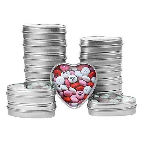 M&M’S WORLD Valentines Day Favor Kits 2lb Chocolate Candy and 20 Heart Tins for Chocolates and Heart Candy
