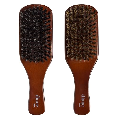 Diane Premium 100% Boar Bristle 2-Sided Club Brush for Men and Barbers – Medium and Firm Bristles for Thick Coarse Hair
